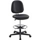 Lorell Vinyl Contoured Back Stool - Vinyl, Plastic Seat - Vinyl, Plastic Back - 5-star Base - Black - 1 Each