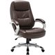 Lorell Westlake Series High Back Executive Chair - Saddle Leather Seat - Black Polyurethane Frame - Saddle - 1 Each