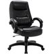 Lorell Westlake High Back Executive Chair - Black Leather Seat - Black Polyurethane Frame - High Back - Black - 1 Each
