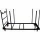 Lorell Blow Mold Rectangular Table Trolley Cart - Steel - x 30.3" Width x 75.9" Depth x 45.3" Height - Charcoal - For 20 Devices