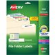 Avery TrueBlock File Folder Labels - Permanent Adhesive - Rectangle - Laser, Inkjet - Blue, Green, Red, White, Yellow - Paper - 