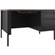 Lorell Fortress Series Walnut Top Teacher's Desk - 48" x 30"29.5" - Box, File Drawer(s) - Single Pedestal on Right Side - T-mold