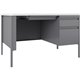 Lorell Fortress Steel Teachers Desk - 48" x 30"29.5" - Box, File Drawer(s) - Single Pedestal on Right Side - T-mold Edge - Finis