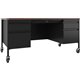 Lorell Fortress Series Walnut Top Teacher's Desk - 60" x 30"29.5" - Box, File Drawer(s) - Double Pedestal - T-mold Edge