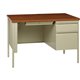 Lorell Fortress Series Oak Laminate Top Desk - 45.5" x 24"29.5" , 1.1" Table Top - Box, File Drawer(s) - Single Pedestal on Righ