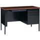 Lorell Fortress Series Walnut Laminate Top Desk - 45.5" x 24"29.5" , 1.1" Top - Box, File Drawer(s) - Single Pedestal on Right S