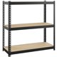 Lorell Narrow Steel Shelving - 3 Shelf(ves) - 30" Height x 30" Width x 12" Depth - 28% Recycled - Black - Steel - 1 Each