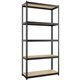 Lorell Narrow Steel Shelving - 5 Shelf(ves) - 60" Height x 30" Width x 12" Depth - 28% Recycled - Black - Steel - 1 Each