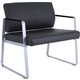Lorell Healthcare Seating Bariatric Guest Chair - Silver Powder Coated Steel Frame - Sled Base - Black - Vinyl - 1 Each