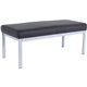 Lorell Healthcare Seating Guest Bench - Silver Powder Coated Steel Frame - Four-legged Base - Black - Vinyl - 1 Each