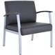Lorell Big & Tall Healthcare Guest Chair - Vinyl Seat - Vinyl Back - Powder Coated Silver Steel Frame - Four-legged Base - Black