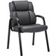 Lorell Bonded Leather High-back Guest Chair - Black Bonded Leather Seat - Black Bonded Leather Back - Powder Coated Steel Frame 