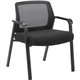 Lorell Big & Tall Guest Chair - Fabric Seat - Mesh Back - Steel Frame - Low Back - Black - 1 Each