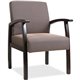 Lorell Deluxe Guest Chair - Espresso Frame - Four-legged Base - Taupe - 1 Each