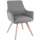 Lorell Gray Flannel Guest Chair with Wood Legs - Four-legged Base - Gray - Armrest - 1 Each