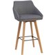 Lorell Gray Flannel Mid-Century Modern Guest Stool - Four-legged Base - Gray - Armrest - 2 / Carton