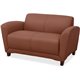 Lorell Mahogany Finish Reception Loveseat - 55" x 31.5" x 34.5" - 1 Each