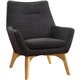 Lorell Quintessence Collection Upholstered Chair - Black Seat - Black Back - Low Back - Four-legged Base - 1 Each