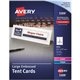 Avery Embossed Tent Cards - 97 Brightness - 3 1/2" x 11" - 50 / Box - Perforated, Heavyweight, Rounded Corner, Smudge-free, Jam-