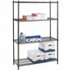 Lorell Starter Shelving Unit - 48" x 24" x 72" - 4 x Shelf(ves) - 4000 lb Load Capacity - Black - Steel