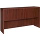 Lorell Essentials Hutch with Doors - 66.1" x 14.8" x 36" - 4 Door(s) - Finish: Laminate, Mahogany - Cord Management, Grommet