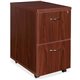 Lorell Essentials Mobile Pedestal - 15.8" x 22" x 28.6" - Double Pedestal - Finish: Laminate, Mahogany - Leveling Glide