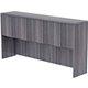 Lorell Weathered Charcoal Laminate Desking Hutch - 72" x 15" x 36" - 4 Door(s) - Grommet