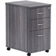 Lorell Weathered Charcoal Laminate Desking Pedestal - 3-Drawer - 16" x 22"28.3" - 3 x Box, File Drawer(s) - Finish: Weathered Ch