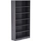 Lorell Weathered Charcoal Laminate Bookcase - 6 Shelf(ves) - 72" Height x 36" Width x 12" Depth - Thermally Fused Laminate - 1 E