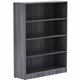 Lorell Weathered Charcoal Laminate Bookcase - 4 Shelf(ves) - 48" Height x 36" Width x 12" Depth - Thermally Fused Laminate - 1 E