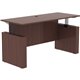 Lorell Essentials 72" Sit-to-Stand Desk Shell - 0.1" Top, 1" Edge, 72" x 29"49" - Finish: Mahogany - Laminate Table Top