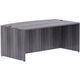 Lorell Essentials Laminate Bowfront Desk Shell - 72" x 41.4"29.5" Desk Shell, 1" Top - Bow Front Edge - Finish: Weathered Charco