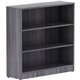 Lorell Weathered Charcoal Laminate Bookcase - 36" x 12" x 36" - 3 x Shelf(ves) - Sturdy, Laminated, Contemporary Style, Square E
