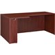 Lorell Essentials Left Rectangular Credenza - 70.9" x 35.4" x 29.5" - Finish: Laminate, Mahogany - Leveling Glide