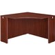 Lorell Essentials Corner Desk - 41.4" x 41.4" x 29.5" - Finish: Laminate, Mahogany - Leveling Glide