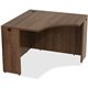 Lorell Essentials Series Walnut Laminate Corner Desk - 42" x 29.5"24" Desk, 0.1" Edge - Material: Metal - Finish: Walnut, Lamina
