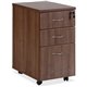 Lorell Essentials Walnut Freestanding Mobile Pedestal - 3-Drawer - 1" Top, 3.8" Drawer Pull, 0.1" Edge, 15.8" x 22"28.4" Pedesta