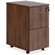 Lorell Essentials Walnut File/File Mobile Pedestal - 15.8" x 22"28.4" Pedestal, 1.5" Caster - 2 x File Drawer(s) - Finish: Lamin
