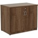 Lorell Essentials Series Storage Cabinet - 36" x 22.5" x 29.5" - Glide, Lockable - Walnut - Laminate - Metal