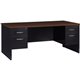 Lorell Walnut Laminate Commercial Steel Desk Series Pedestal Desk - 2-Drawer - 72" x 36" , 1.1" Top - 2 x Box, File Drawer(s) - 