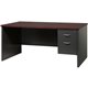 Lorell Walnut Laminate Commercial Steel Desk Series Pedestal Desk - 2-Drawer - 66" x 30" , 1.1" Top - 2 x Box, File Drawer(s) - 