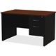 Lorell Walnut Laminate Commercial Steel Desk Series Pedestal Desk - 2-Drawer - 48" x 30" , 1.1" Top - 2 x Box, File Drawer(s) - 