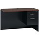 Lorell Walnut Laminate Commercial Steel Desk Series Pedestal Desk - 2-Drawer - 48" x 24" , 1.1" Top - 2 x Box, File Drawer(s) - 