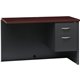 Lorell Mahogany Laminate/Charcoal Modular Desk Series Pedestal Desk - 2-Drawer - 48" x 24" , 1.1" Top - 2 x Box, File Drawer(s) 