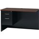 Lorell Walnut Laminate Commercial Steel Desk Series - 2-Drawer - 48" x 24" , 1.1" Top - 2 x Box, File Drawer(s) - Single Pedesta