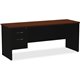 Lorell Walnut Laminate Commercial Steel Left-pedestal Credenza - 2-Drawer - 72" x 24" , 1.1" Top - 2 x Box, File Drawer(s) - Sin