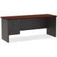 Lorell Mahogany Laminate/Charcoal Steel Left-pedestal Credenza - 2-Drawer - 72" x 24" , 1.1" Top - 2 x Box, File Drawer(s) - Sin