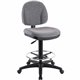 Lorell Pneumatic Adjustable Multi-task Stool - Gray Seat - Gray - 1 Each