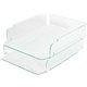 Lorell Stacking Letter Trays - Desktop - Durable, Lightweight, Non-skid, Stackable - Clear - Acrylic - 1 Each