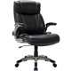 SOHO Flip Armrest High-back Leather Chair - Black Bonded Leather Seat - Black Bonded Leather Back - High Back - 5-star Base - Ar